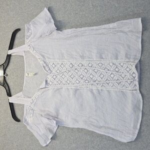 Perseption Concept White Cold-Shoulder Lace Blouse
